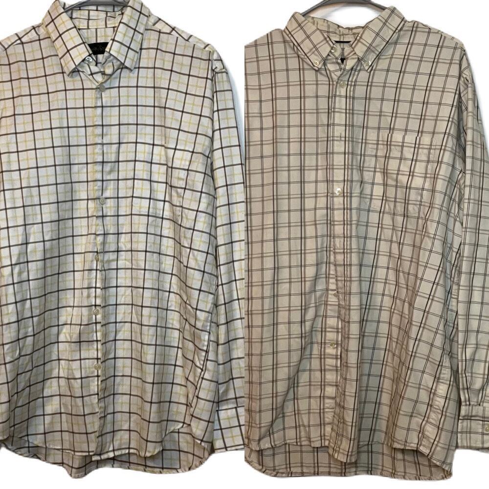 Kenneth Roberts and Covington Long-Sleeve Button-Up Dress Shirts (2) L